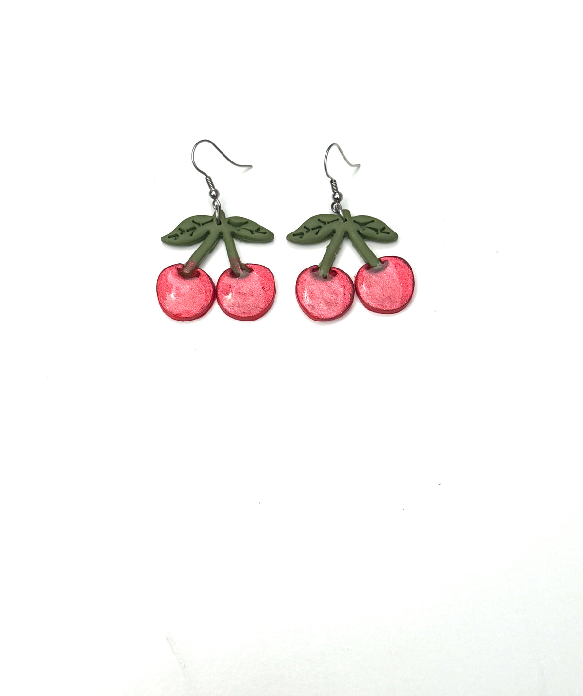 Cherry Clay Dangle Earrings