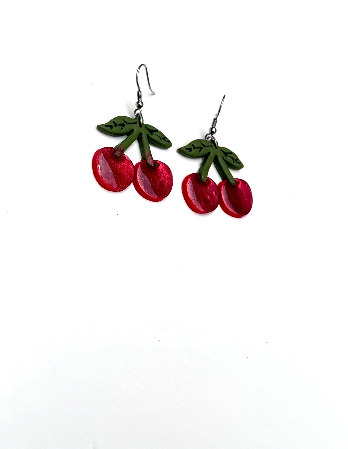 Cherry Clay Dangle Earrings