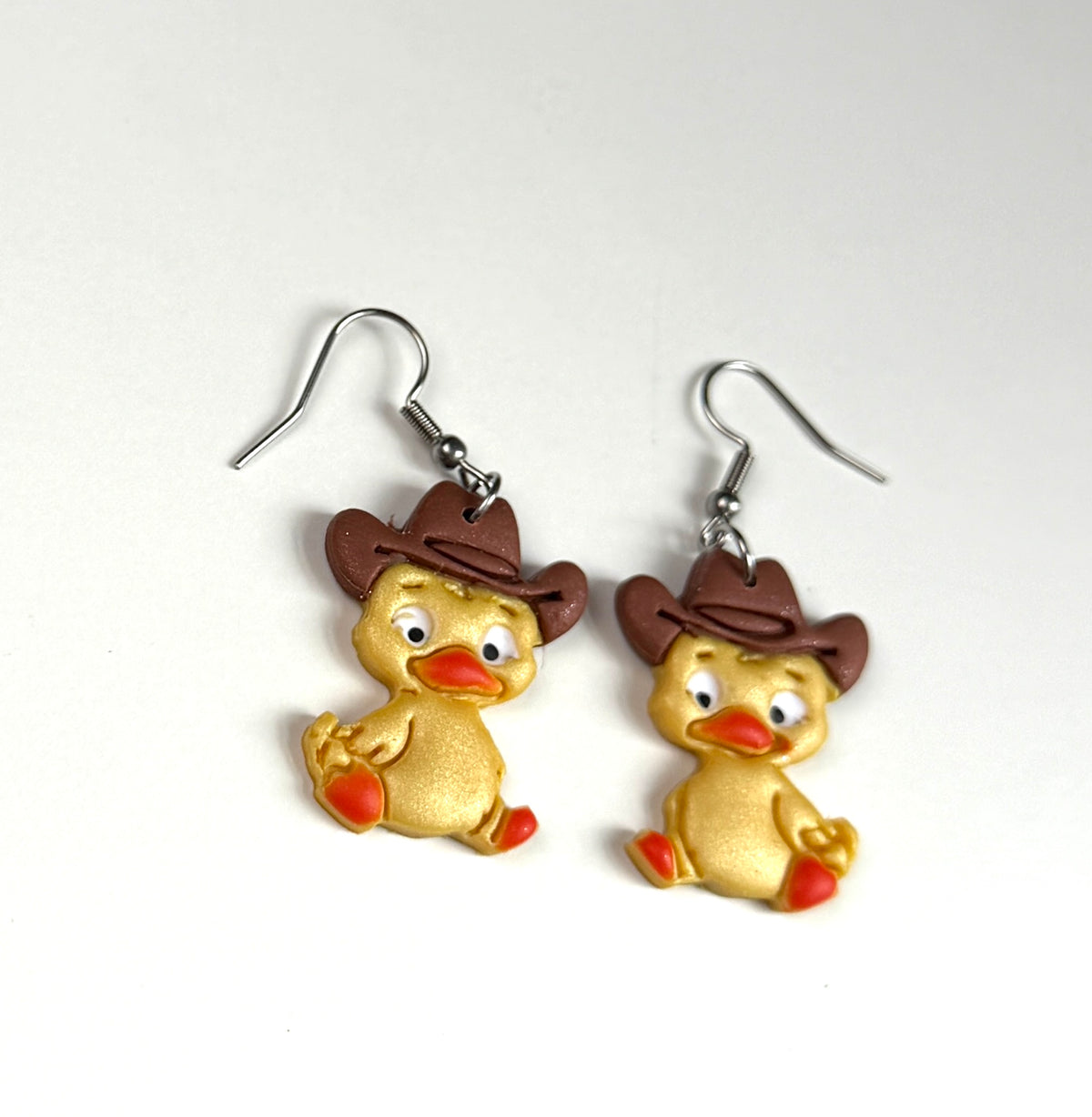 Cute Cowboy Duck Earrings