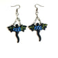 Black Dragon & Blue Rose Polymer Clay Earrings