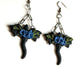 Black Dragon & Blue Rose Polymer Clay Earrings