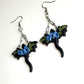 Black Dragon & Blue Rose Polymer Clay Earrings