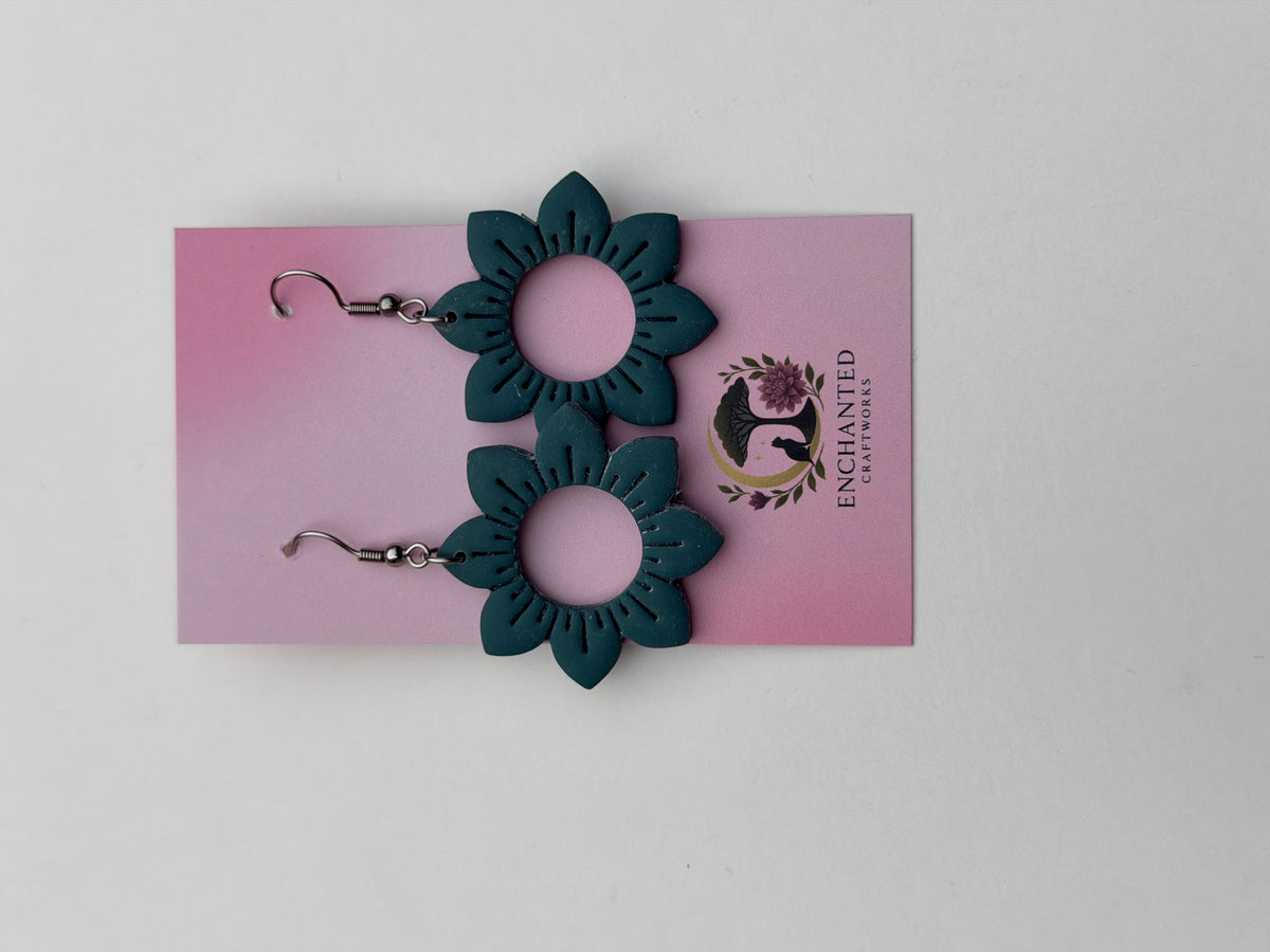 Boho Mandala Clay Earrings