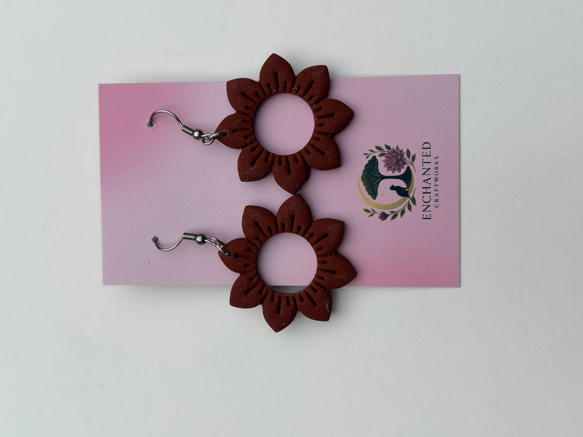 Boho Mandala Clay Earrings