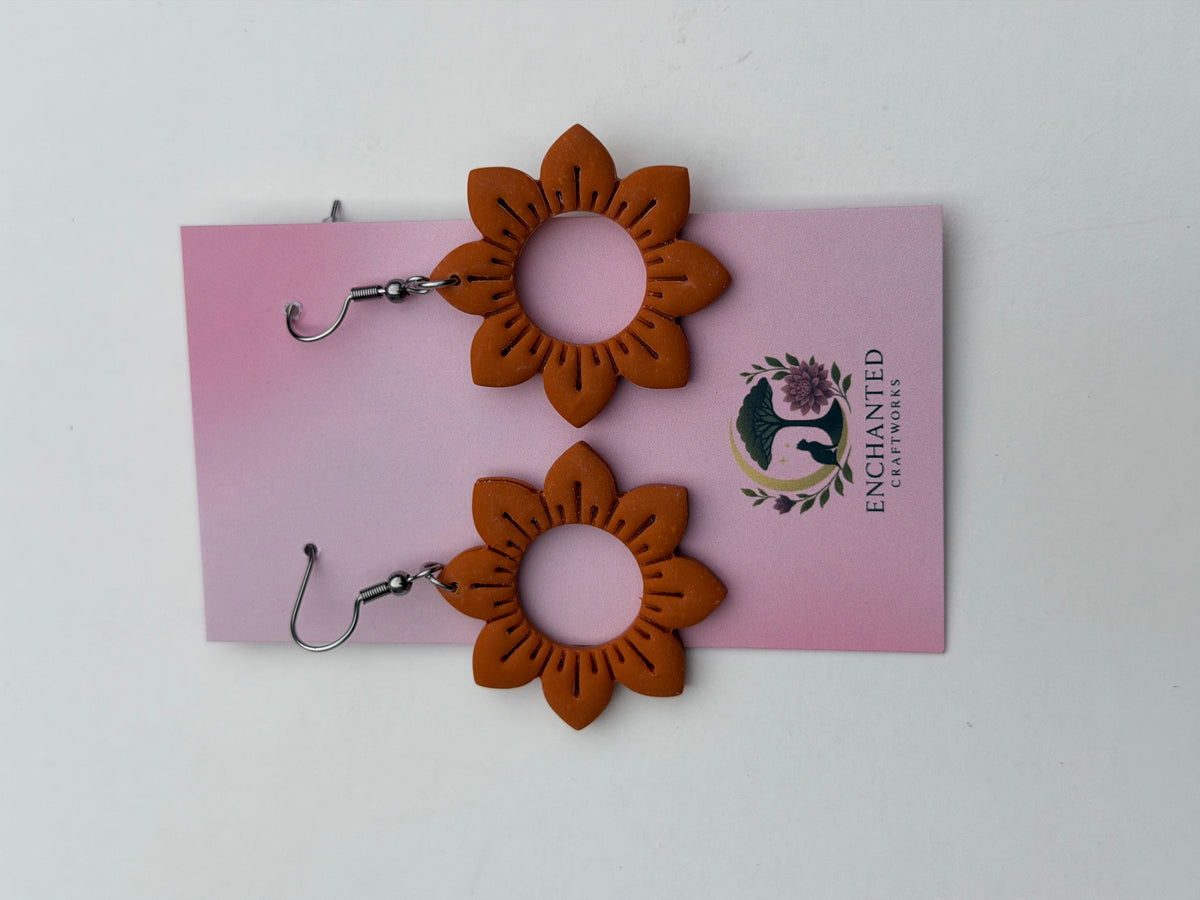 Boho Mandala Clay Earrings