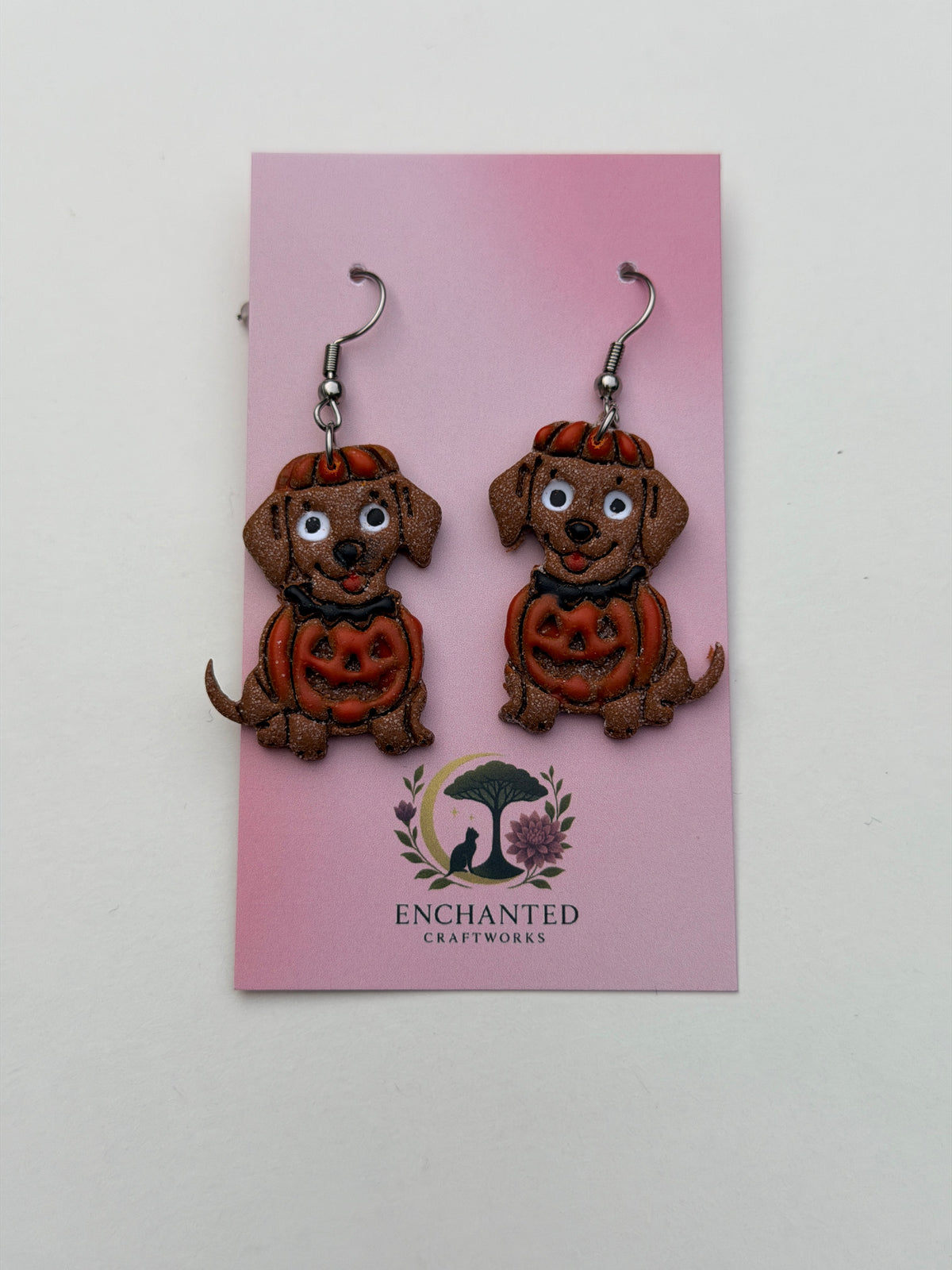 Halloween Dog Clay Earrings