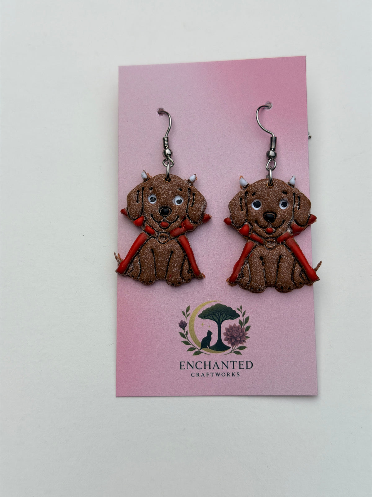 Halloween Dog Clay Earrings
