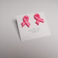 Breast Cancer Awareness Earrings, Pink Ribbon Polymer Clay Earrings, Studs or Dangles