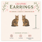 Snow Bengal Cat Graphic Earrings/ Lapel Pin