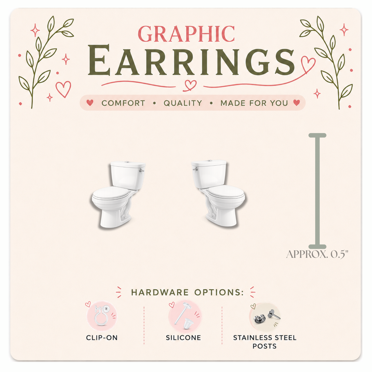 Toilet Stud Earrings