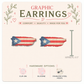 Puerto Rico Island Graphic Earrings/ Lapel Pin