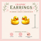 Pink Jeep & Rubber Duck Graphic Earrings/ Lapel Pin