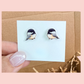 Chickadee Bird Graphic Earrings/ Lapel Pin