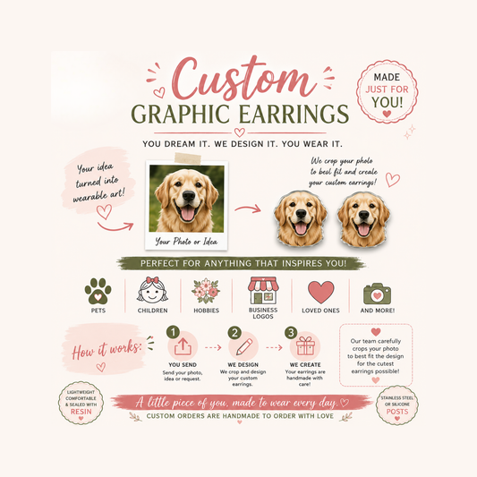 Custom Photo Stud Earrings