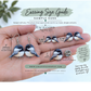 Example earring sizes shown for scale