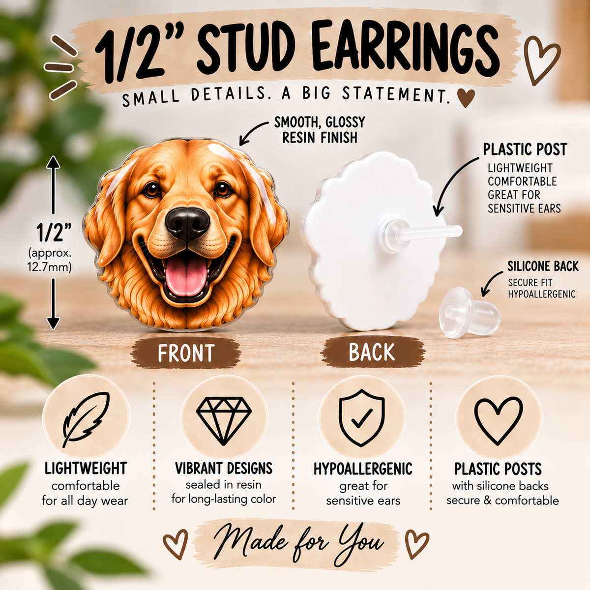 Zebra Heart Graphic Earrings/ Lapel Pin