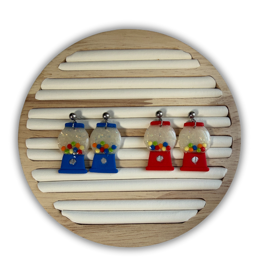 Gumball Machine Dangle Polymer Clay Earrings Earrings