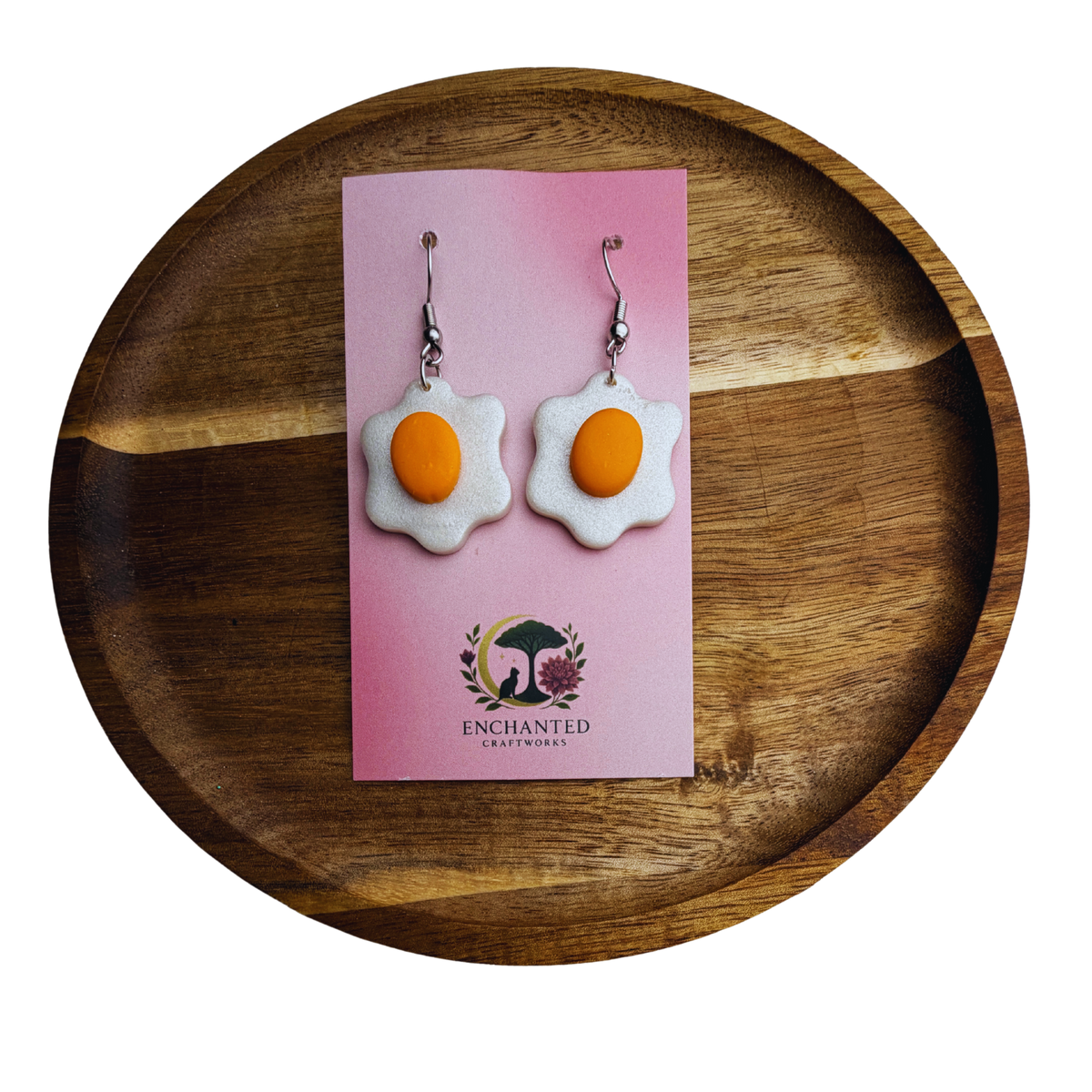 Sunny Side Up Egg Clay Dangle Earrings