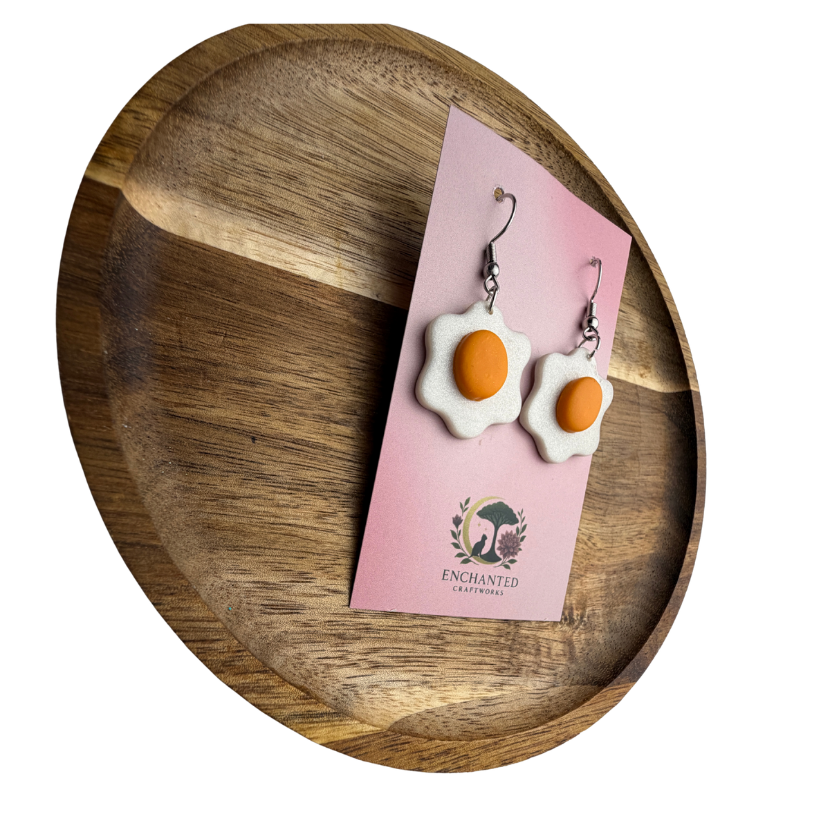 Sunny Side Up Egg Clay Dangle Earrings