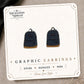 Backpack Stud Earrings on the tilted Enchanted Nomad Designs card