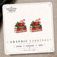 Booked for Christmas Stud Earrings on the tilted Enchanted Nomad Designs card