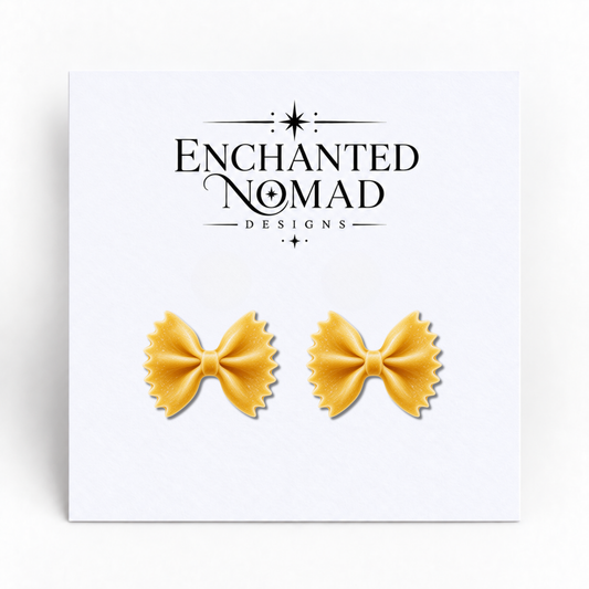 Bow Tie Pasta Stud Earrings