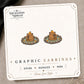 Capybara Hot Spring Stud Earrings on the tilted Enchanted Nomad Designs card