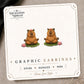 Capybara Meditation Stud Earrings on the tilted Enchanted Nomad Designs card