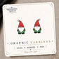 Christmas Gnome in Red Hat Stud Earrings on the tilted Enchanted Nomad Designs card