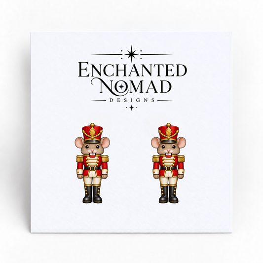 Mouse Nutcracker Christmas earrings