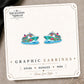 Cruise Ship Stud Earrings on the tilted Enchanted Nomad Designs card