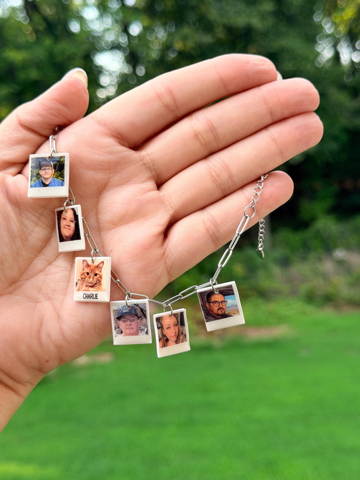 Custom Photo Charm Bracelet detail