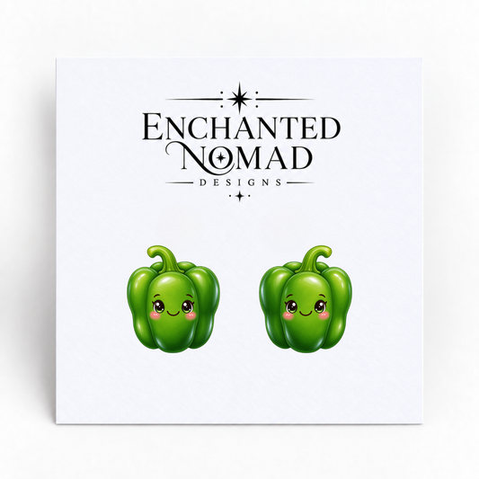 Cute Green Pepper Stud Earrings