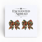 Emerald and Gold Christmas Bow graphic earrings