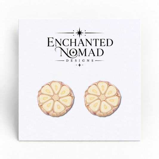 Garlic Slice Stud Earrings