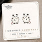 Ghost Opossum Stud Earrings on the tilted Enchanted Nomad Designs card
