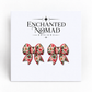 Gingerbread and Candy Cane Christmas Bow graphic earrings