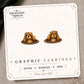 Groundhog Peeking Stud Earrings on the tilted Enchanted Nomad Designs card