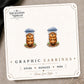 Groundhog Rain Cloud Stud Earrings on the tilted Enchanted Nomad Designs card