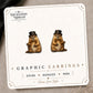 Groundhog Stud Earrings with Top Hat on the tilted Enchanted Nomad Designs card