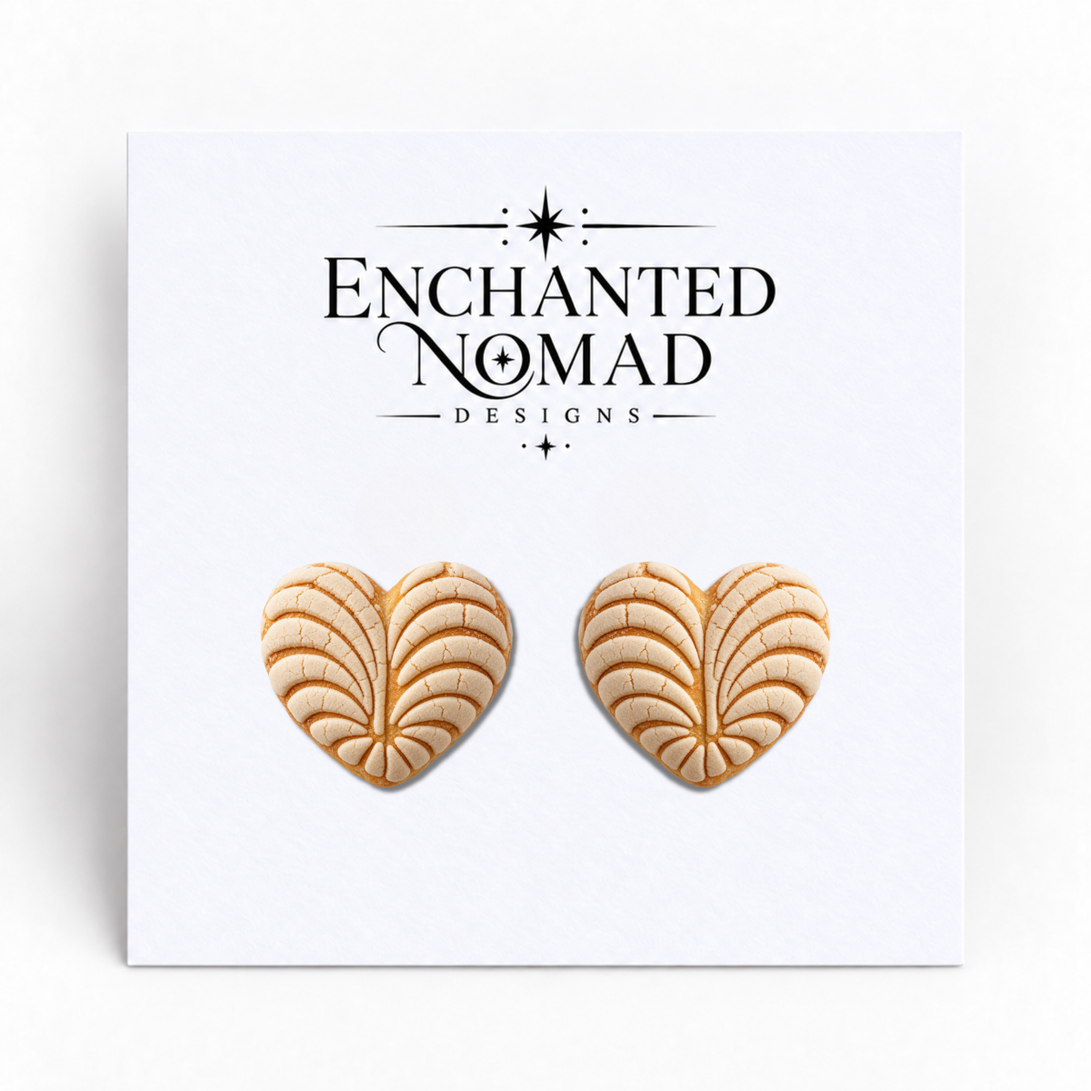 Heart Concha Stud Earrings