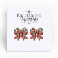 Holly and Red Gingham Christmas Bow graphic earrings