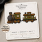 Vintage Steam Train & Caboose Earrings on original display card