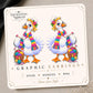 Knitting Goose Earrings & Pins on original display card