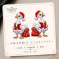 Santa Goose Earrings & Pins on original display card