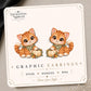 Orange Cat with Pumpkin Earrings & Pins on original display card