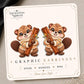 Fall Beaver with Cinnamon Stick Earrings & Pins on original display card