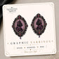 Victorian Gothic Black Cat Earrings & Pins on original display card