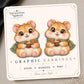 Cozy Fall Hamster with Coffee Earrings & Pins on original display card