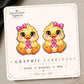 Pink Ribbon Duck Earrings & Pins on original display card